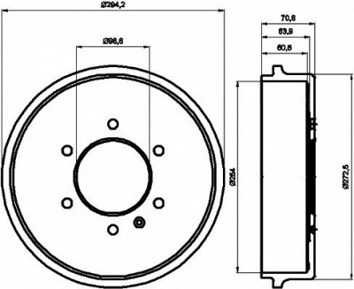 HELLA PAGID 8dt355302181 -  Тормозной барабан